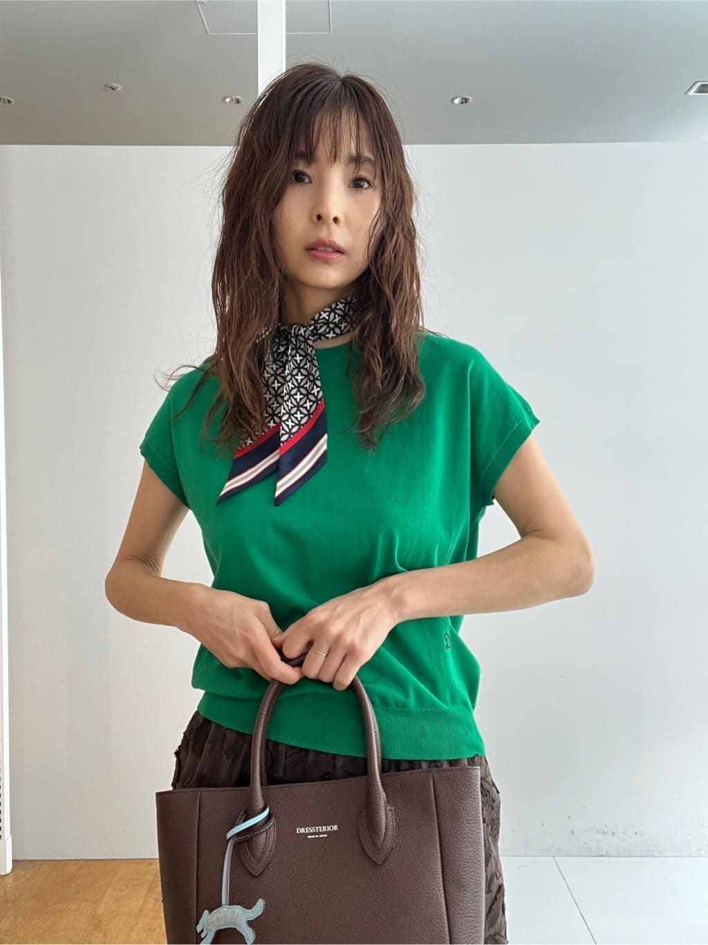 misaさんの「DRESSTERIOR｜【ウォッシャブル】コットンシルクフレンチスリーブニット」を使ったコーディネート