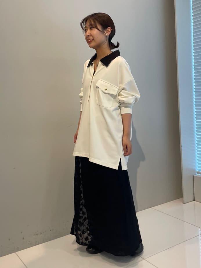 abeさんの「tk.TAKEO KIKUCHI｜ハードポンチクレリックハーフジップカットソー/ポケット/襟配色/バイカラー」を使ったコーディネート