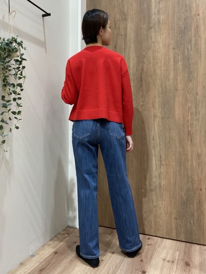 まなしぃさんの「grove｜【おうちで洗える】顔周りすっきり、ボートネックニット」を使ったコーディネート