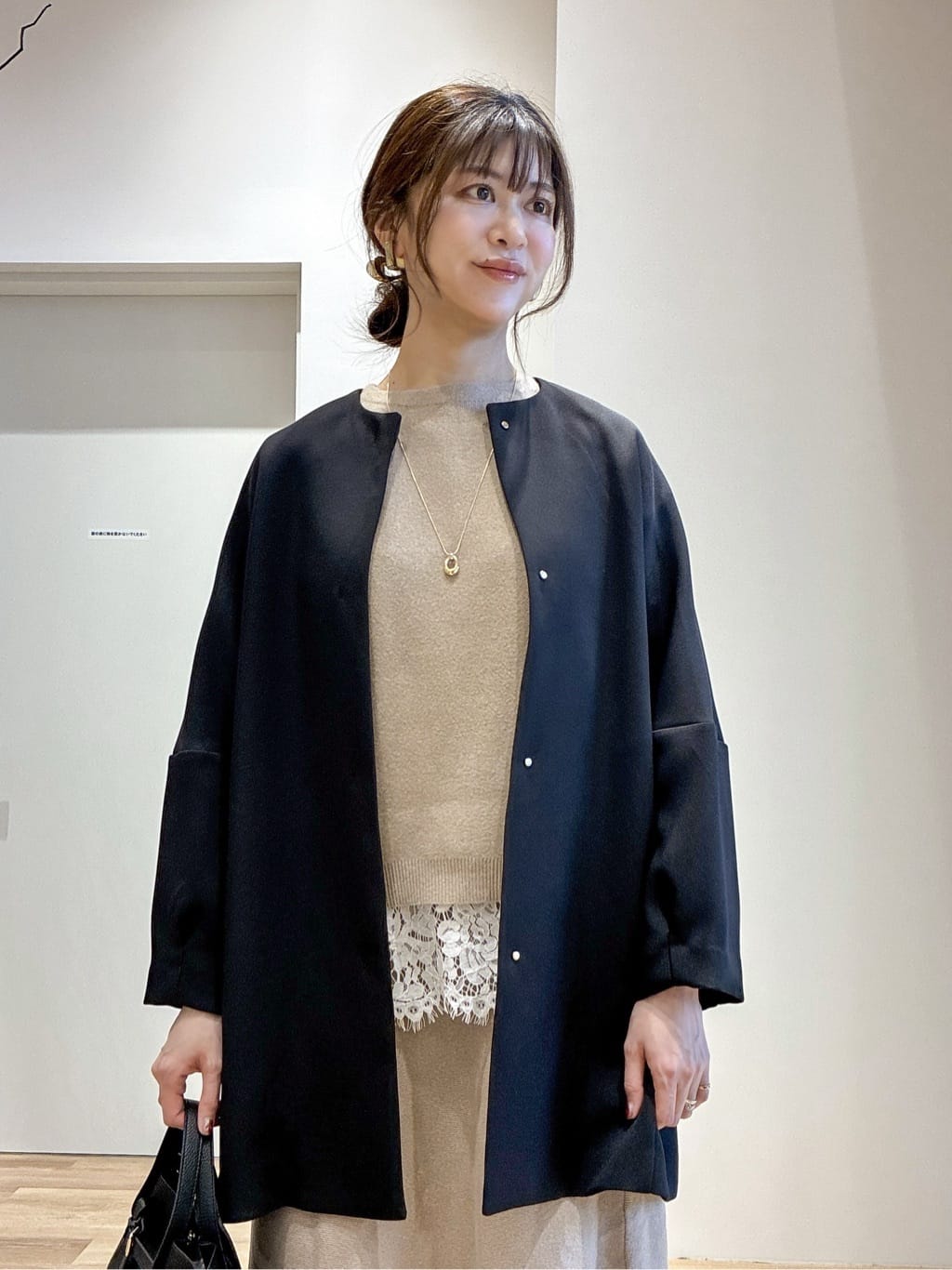 もんちゃんさんの「OPAQUE.CLIP｜フォルムスリーブミドルコート【洗濯機OK】」を使ったコーディネート