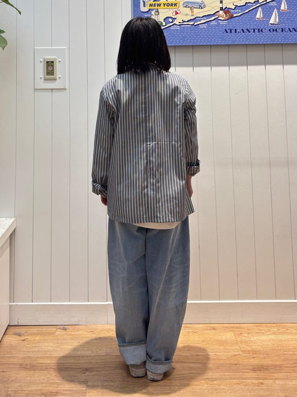 OKADAさんの「Dessin｜【セットアップ可/洗える】ストライプシャツジャケット」を使ったコーディネート