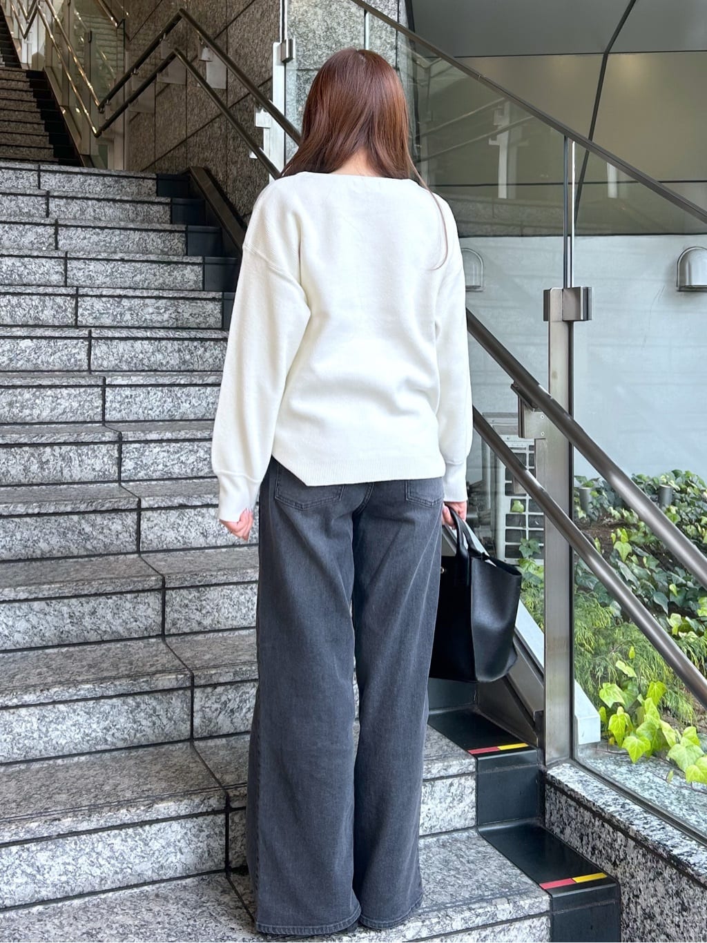Risaさんの「OPAQUE.CLIP｜サイド編地切替ニットトップス／セットアップ対応【洗濯機OK】」を使ったコーディネート