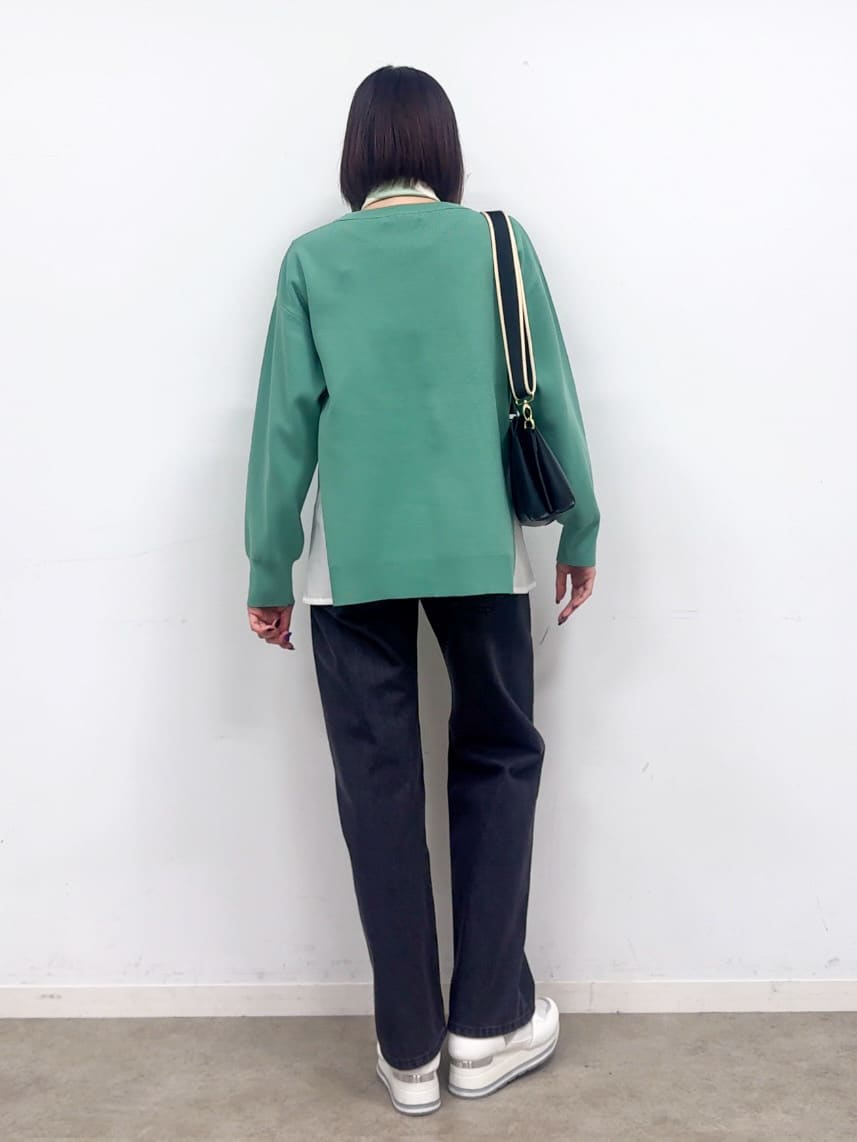 𝐜𝐡𝐢𝐤𝐚さんの「SHOO･LA･RUE｜【洗濯機可/S-LL/体型カバー】横姿もきれい見え スポンディッシュ Aライントップス」を使ったコーディネート