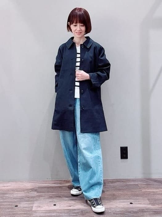 Satoさんの「Dessin｜【花粉ガード/撥水加工/洗える】ステンカラースプリングコート」を使ったコーディネート