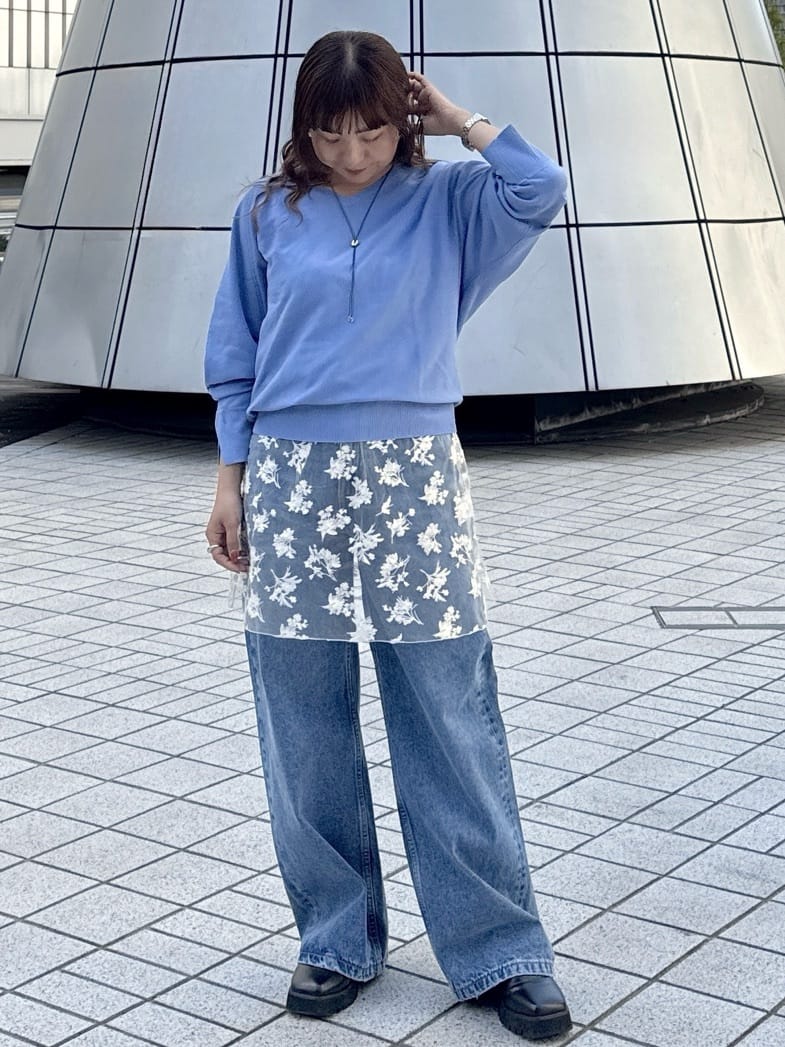 chikoさんの「OPAQUE.CLIP｜リラクシードルマンスリーブニット【洗濯機OK／抗ピル】」を使ったコーディネート