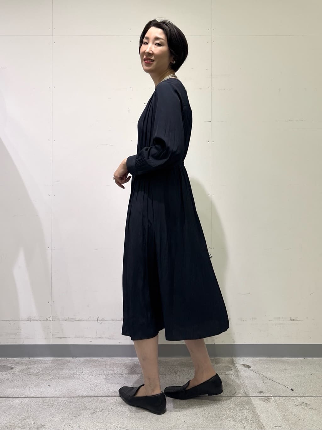 yuriさんの「INDIVI｜【洗える】ギャザーフレアワンピース」を使ったコーディネート