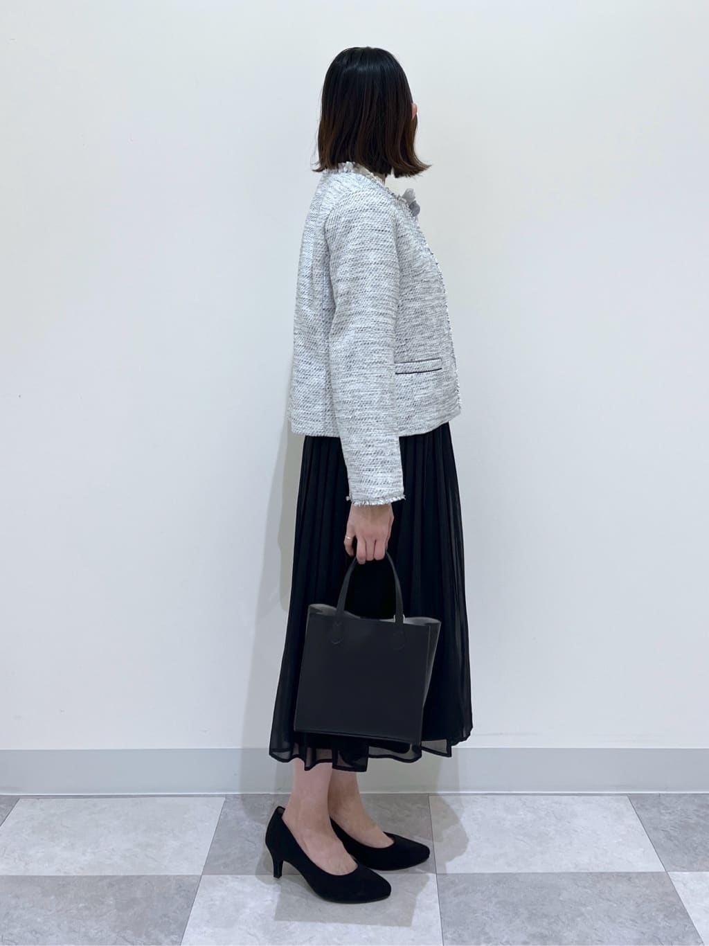 canaさんの「Dessin｜ツイードクルーネックジャケット」を使ったコーディネート