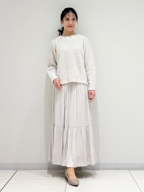 kayoさんの「INDIVI｜【洗える／ラメ／意匠感】ミックスブークレニット」を使ったコーディネート