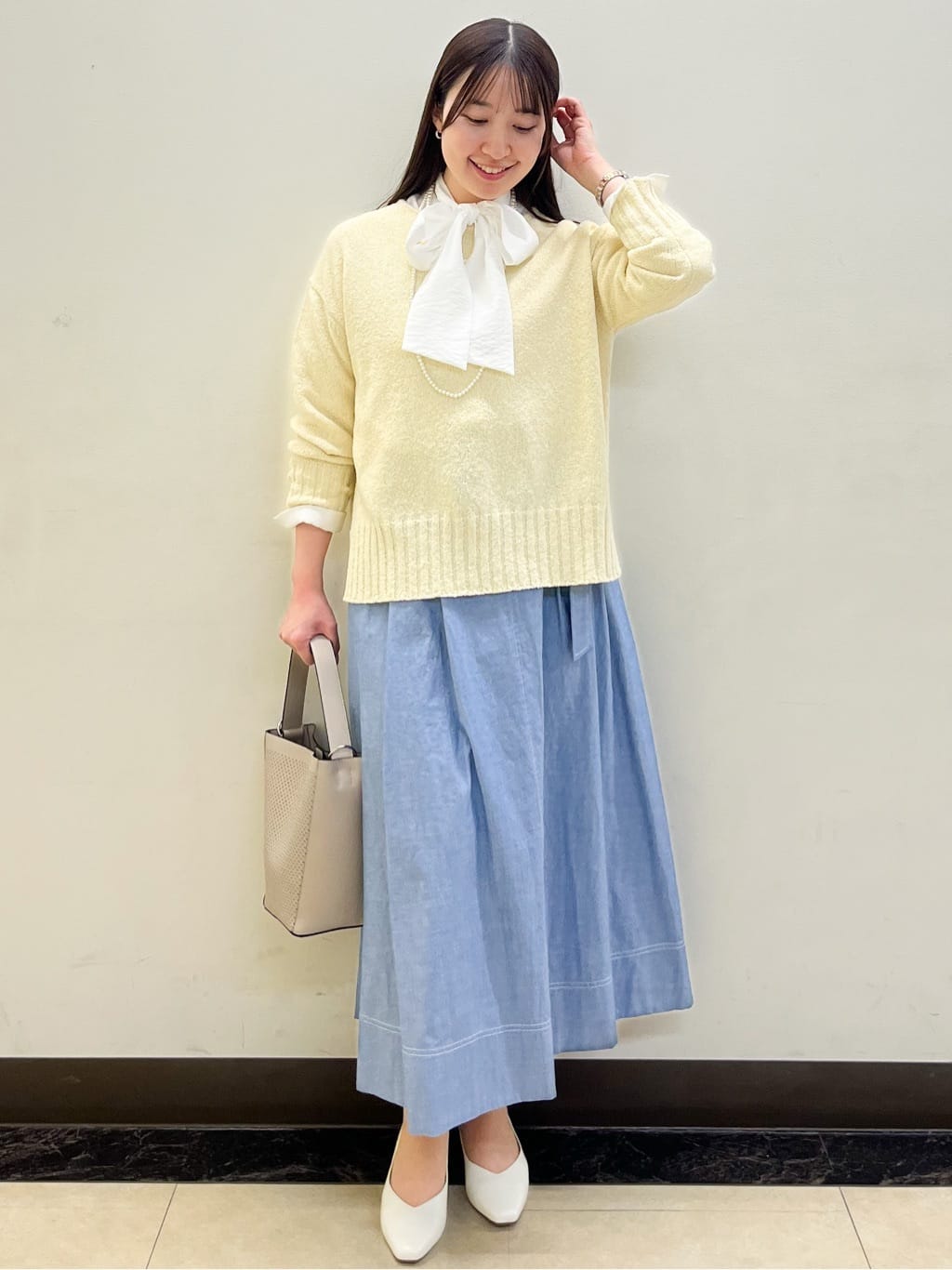 mikikoさんの「Reflect｜【レイヤードにおすすめ◎】ロング丈リラクシーニット」を使ったコーディネート