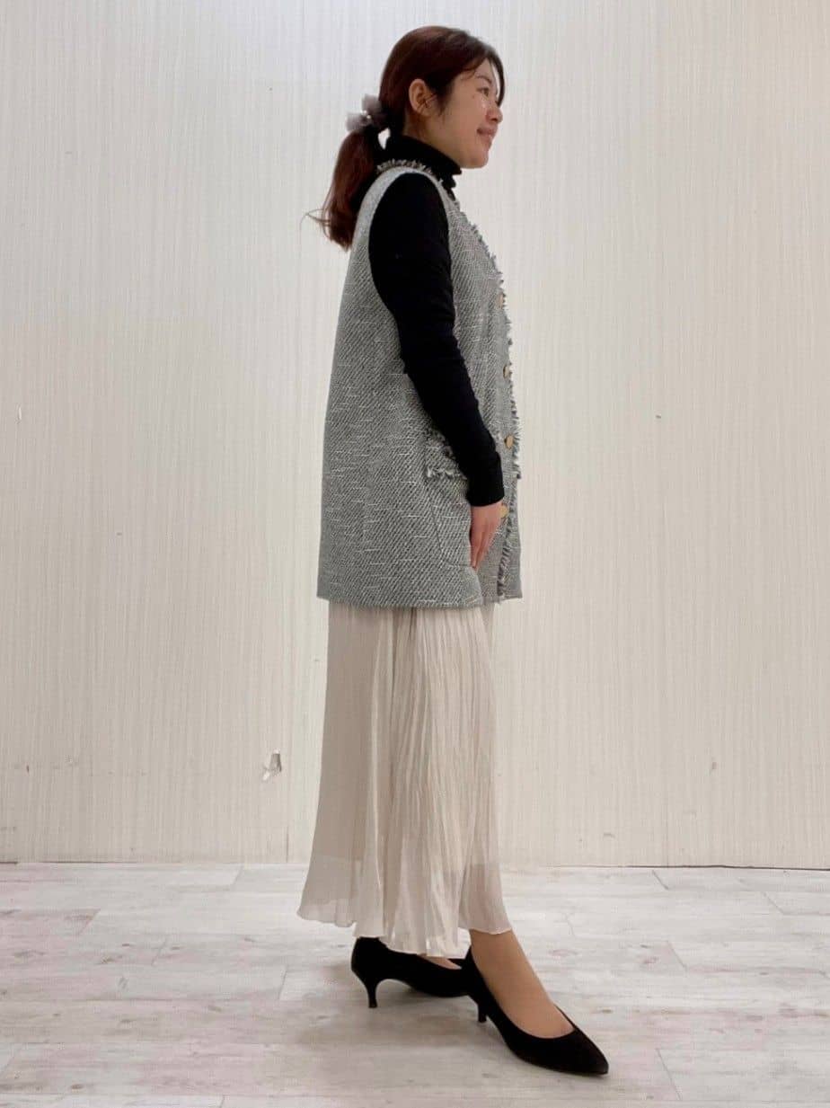 Mさんの「UNTITLED｜【オンオフ使える】スラブツイード ジレ」を使ったコーディネート