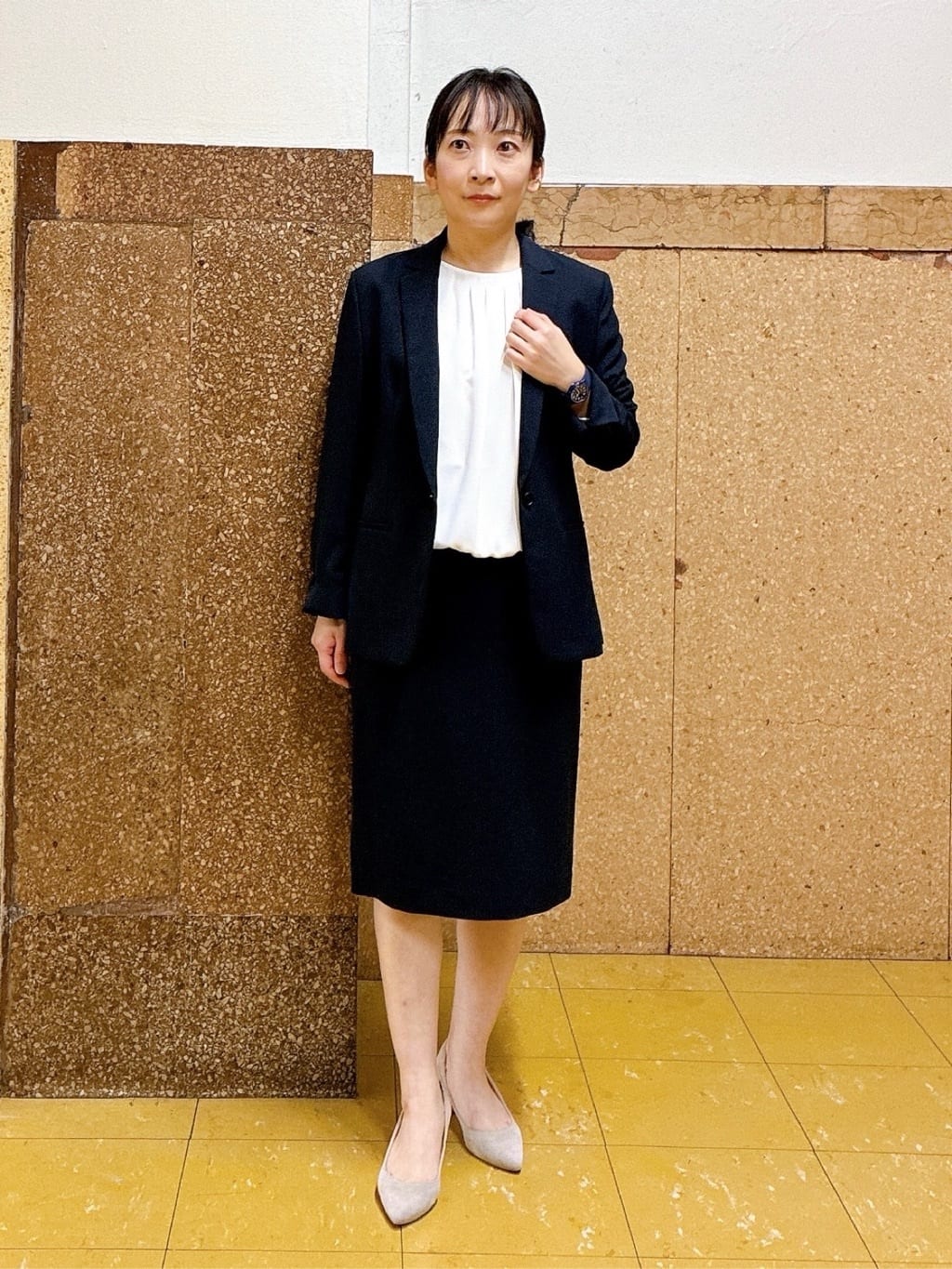 hattoriさんの「INDIVI｜【定番スーツ／UVケア／洗える】ウール調テーラードジャケット」を使ったコーディネート