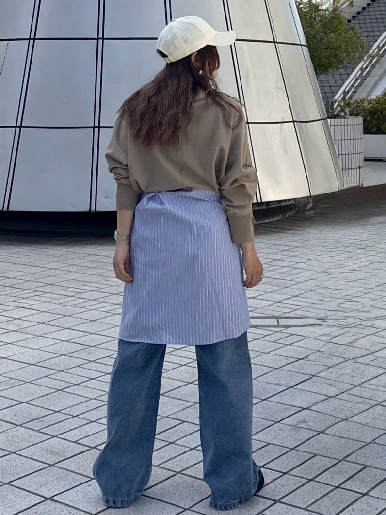 chikoさんの「OPAQUE.CLIP｜リラクシードルマンスリーブニット【洗濯機OK／抗ピル】」を使ったコーディネート