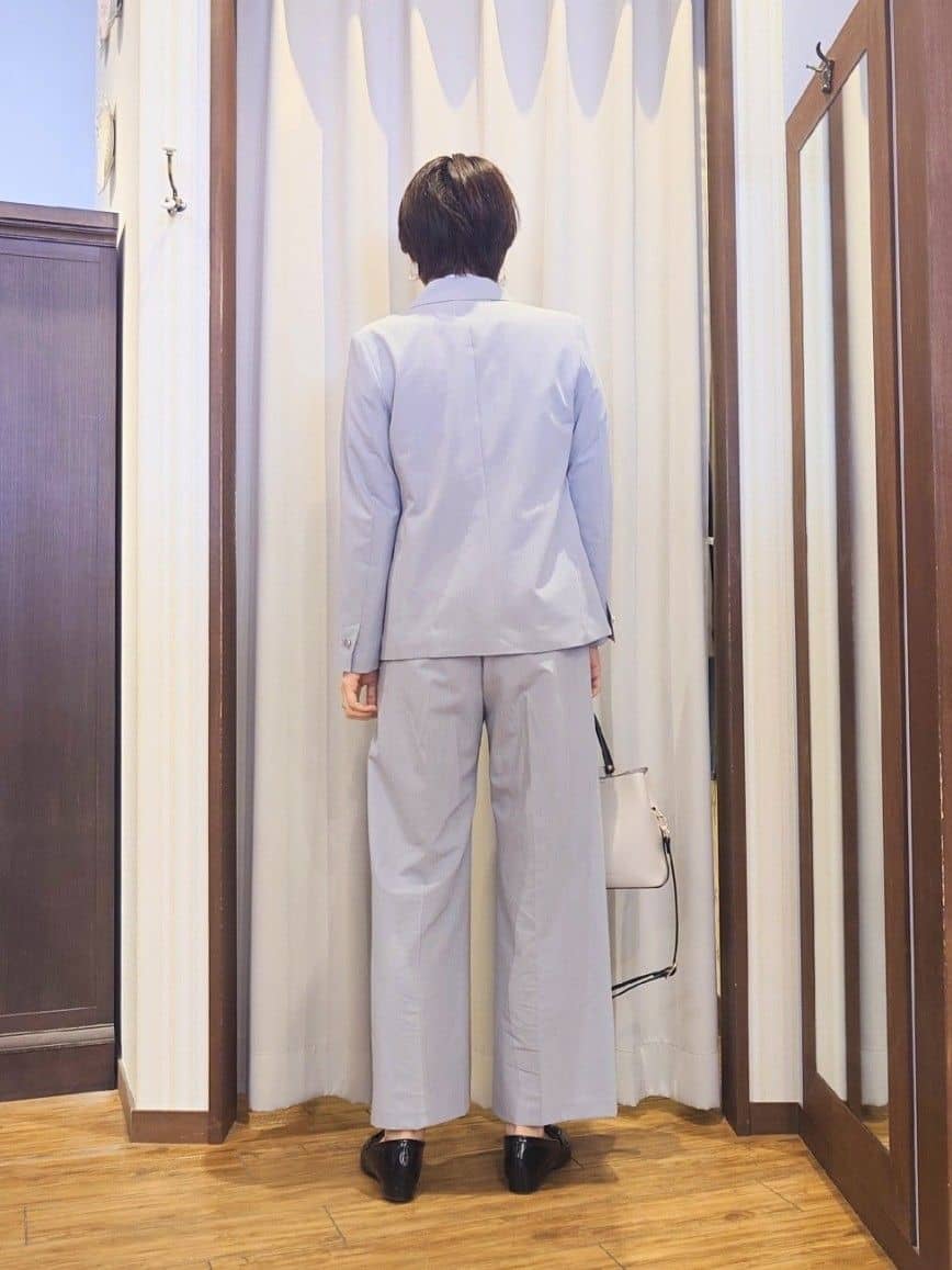 ERIKOさんの「SHOO･LA･RUE｜【セットアップ可/S-LL/洗濯機可】マニッシュに決まる ダブルブレストジャケット」を使ったコーディネート