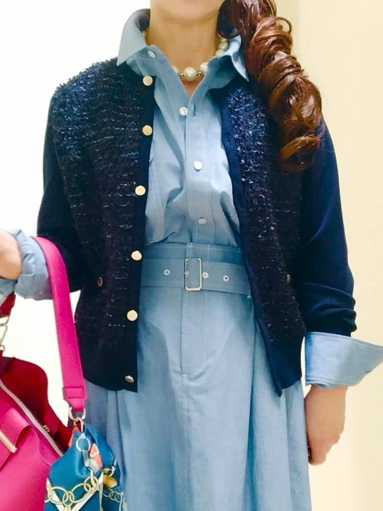 花さんの「Reflect｜【羽織にも◎】ダンガリーシャツ」を使ったコーディネート