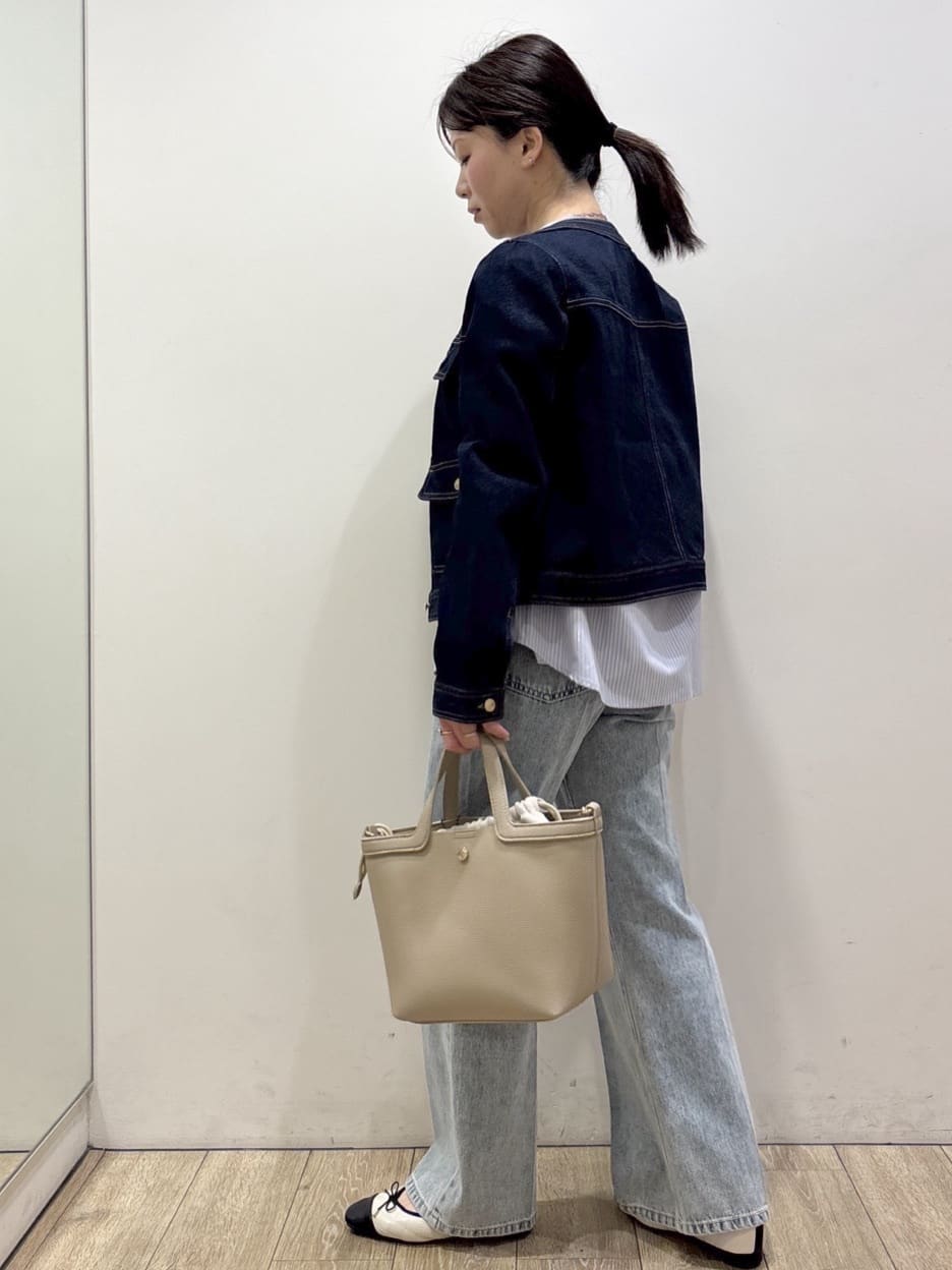 mameさんの「index｜ミニマルノーカラーデニムジャケット【洗濯機OK】」を使ったコーディネート
