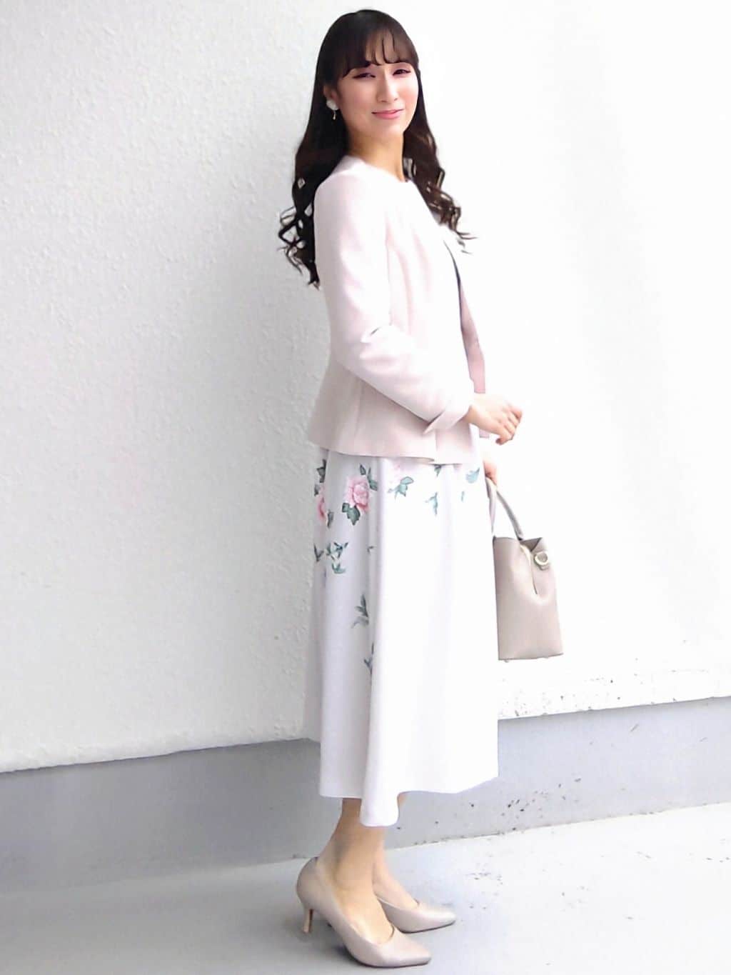 keinaさんの「SunaUna｜【手洗い可／日本製／スーツ可】ペプラムデザイン　カラーレスジャケット」を使ったコーディネート