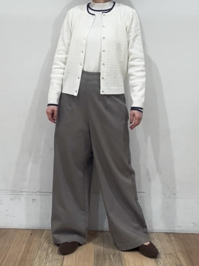 山さんさんの「grove｜【選べる着丈/多機能】裏起毛ハイパーストレッチワイドパンツ」を使ったコーディネート