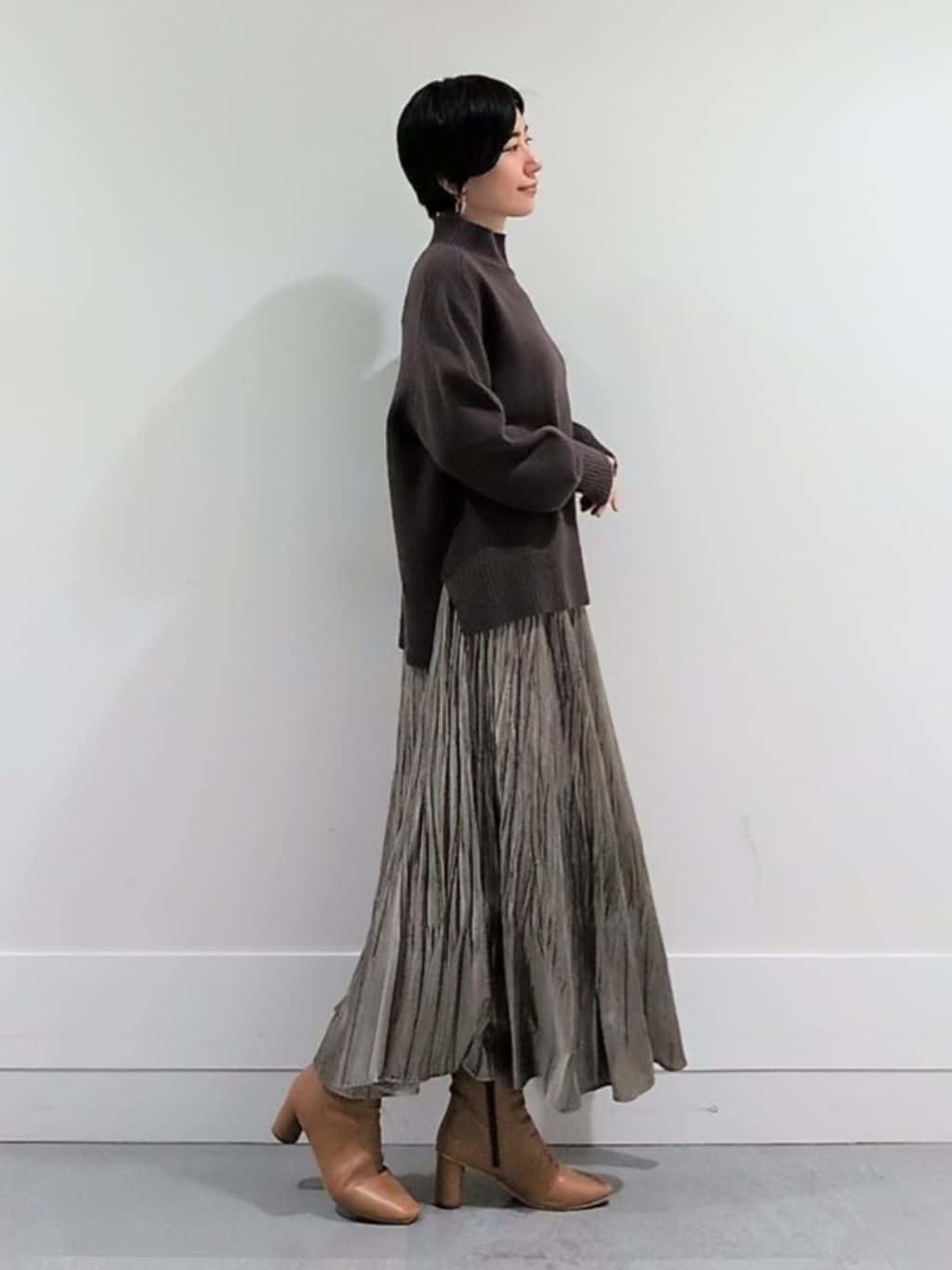 ミズタさんの「UNTITLED｜【8色展開/洗える】ウールカシミヤ ハイネックニット」を使ったコーディネート