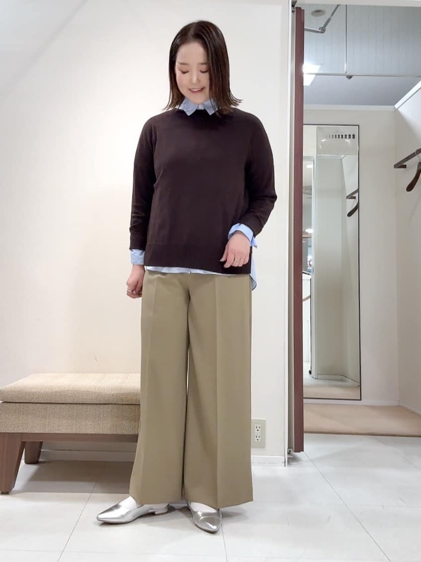 YUIさんの「UNTITLED｜【重ね着レイヤード/スーツブラウス】ファインブロードベーシックシャツ」を使ったコーディネート