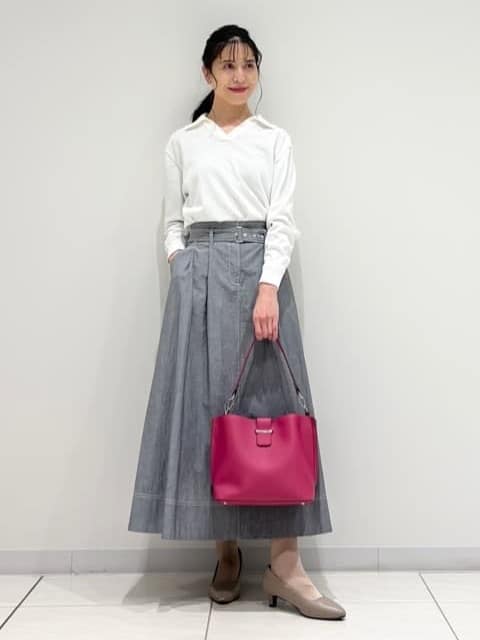 kayoさんの「INDIVI｜スキッパーネックニットプルオーバー」を使ったコーディネート