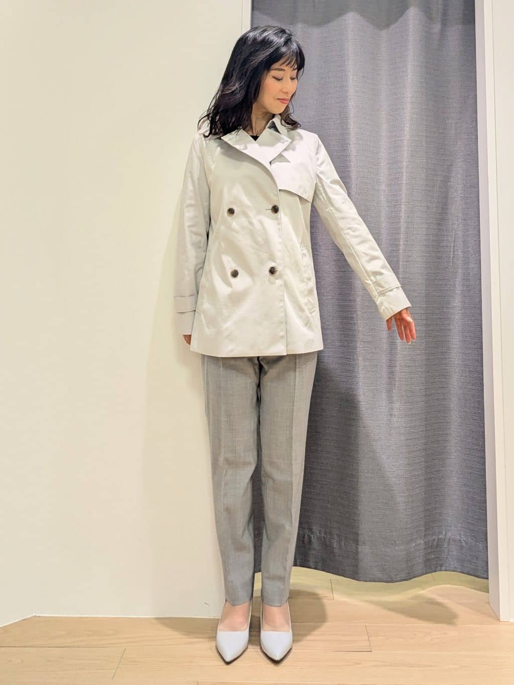 miiさんの「INDIVI｜【花粉付着防止／撥水／UVケア】名品トレンチコート」を使ったコーディネート