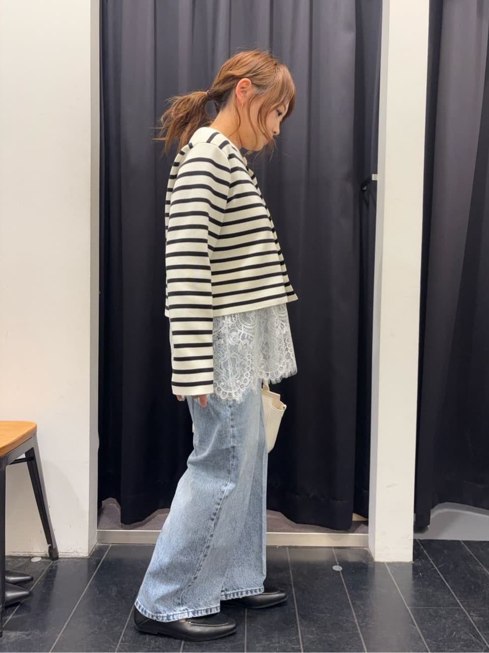 mameさんの「THE SHOP TK｜ハーフミラノカーデ」を使ったコーディネート