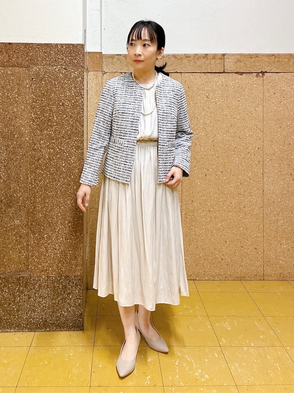 hattoriさんの「INDIVI｜【洗える】ギャザーフレアワンピース」を使ったコーディネート