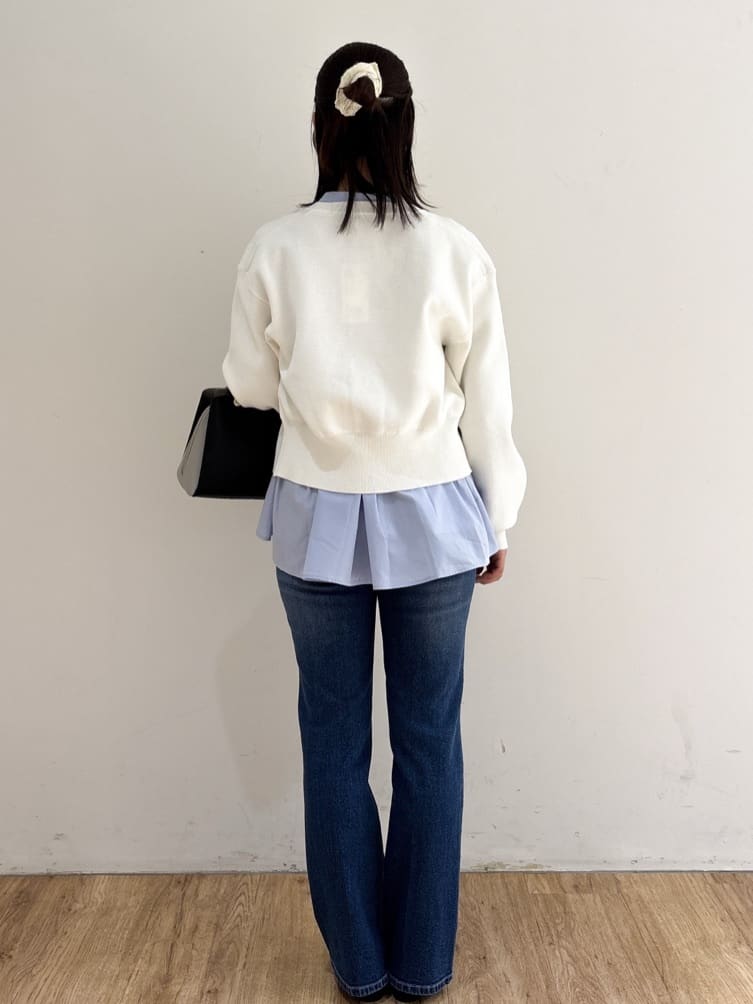 mireiさんの「OPAQUE.CLIP｜ストレッチセミフレアデニム【洗濯機洗い可】《SS～LL》」を使ったコーディネート