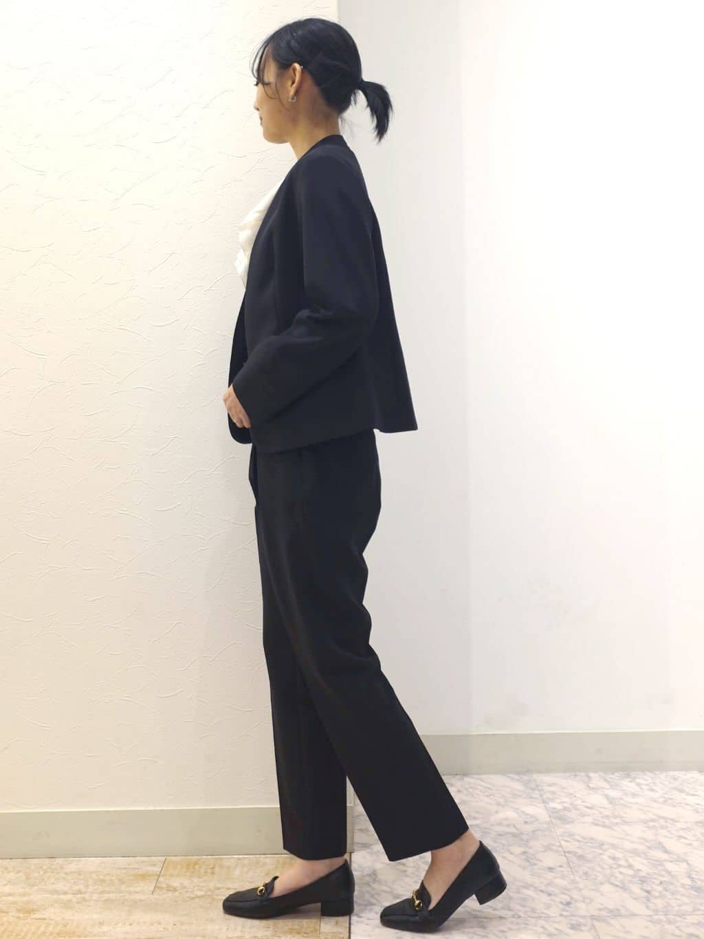 ケイさんの「grove｜【マシンウォッシュ／防シワ/SS-3L】ストレッチノーカラージャケット」を使ったコーディネート