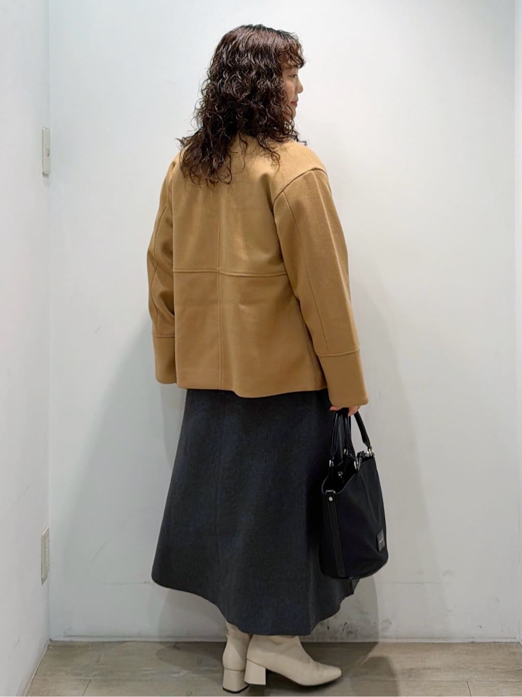 sumicaさんの「OPAQUE.CLIP｜ウールライクメルトンノーカラーコート【洗濯機洗い可】」を使ったコーディネート