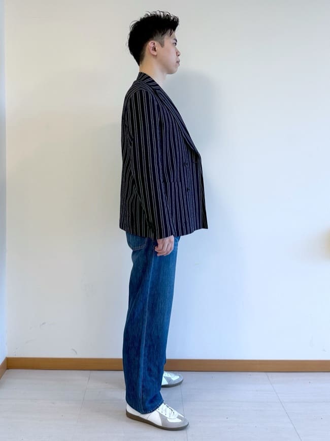 イッシーさんの「TAKEO KIKUCHI｜【BOWLER HAT LABEL】サッカーストライプ ダブルジャケット」を使ったコーディネート