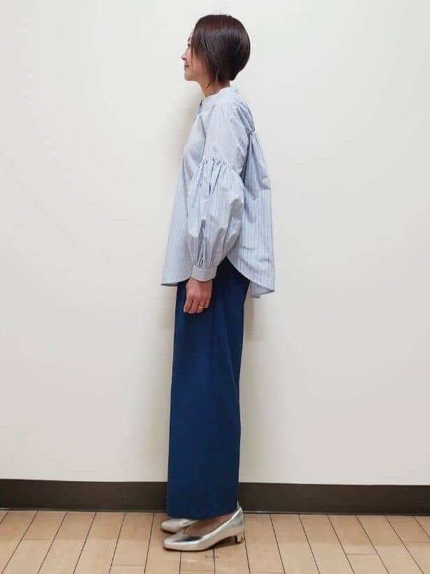 yuuさんの「Reflect｜【レイヤードにおすすめ◎】バンドカラーボリュームスリーブシャツ」を使ったコーディネート
