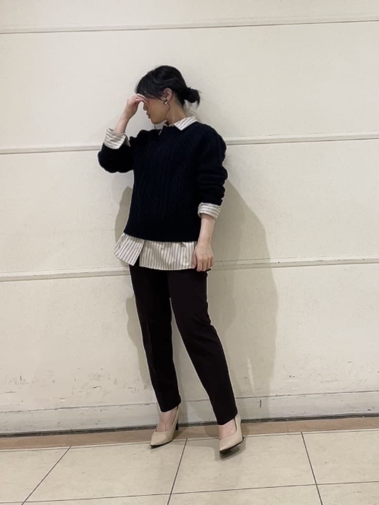 watanabeさんの「UNTITLED｜【洗える】スポンディッシュ ケーブル柄ニット」を使ったコーディネート