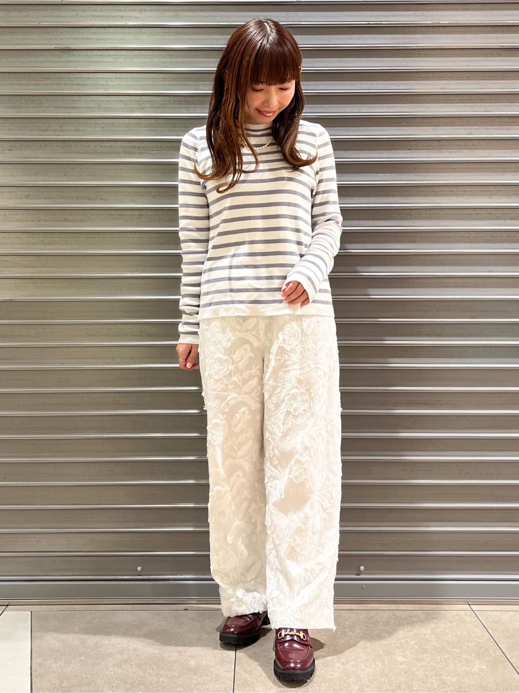 じゅんさんの「DRESSTERIOR｜◆【ウォッシャブル】コットンフルニードルボーダーニット」を使ったコーディネート
