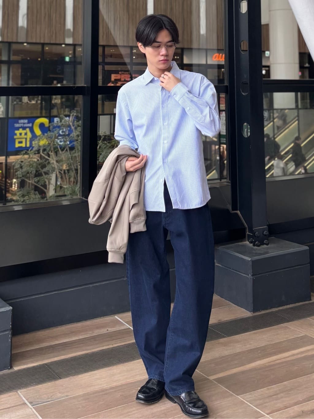 うらしーさんの「THE SHOP TK｜FLEX LINE ストレッチリブブルゾン　ストレッチ/防シワ/マシンウォッシャブル/セットアップ可」を使ったコーディネート