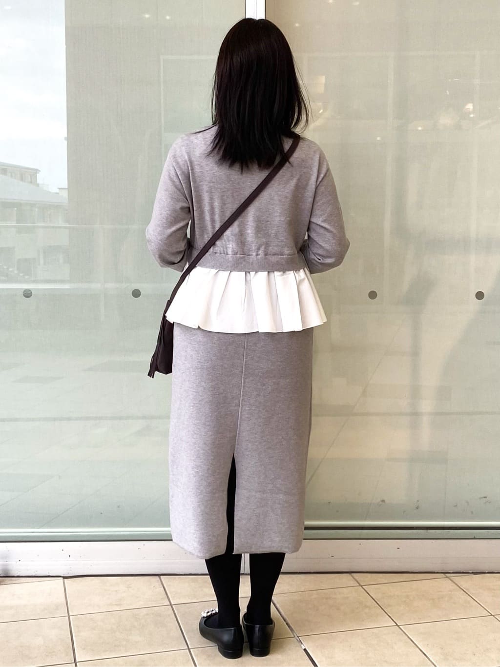 Jeanさんの「OPAQUE.CLIP｜ペプラムドッキングニットワンピース【洗濯機OK】」を使ったコーディネート