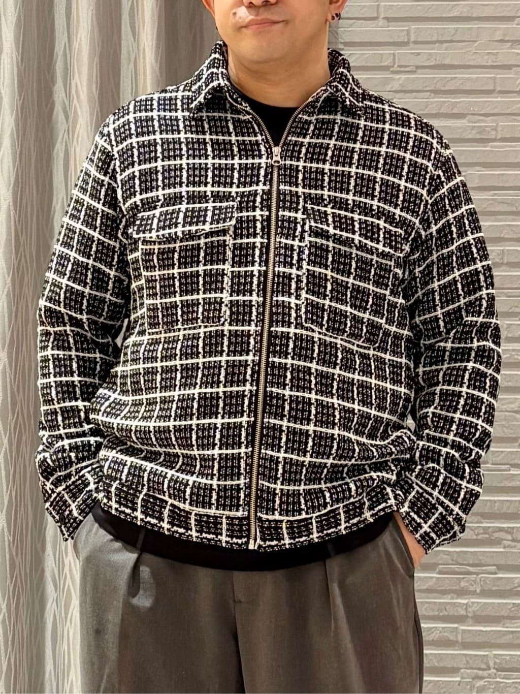 Pーyamaさんの「THE SHOP TK｜【カジュアルに上品さをプラス】変わり織ツイードブルゾン　洗濯機OK」を使ったコーディネート