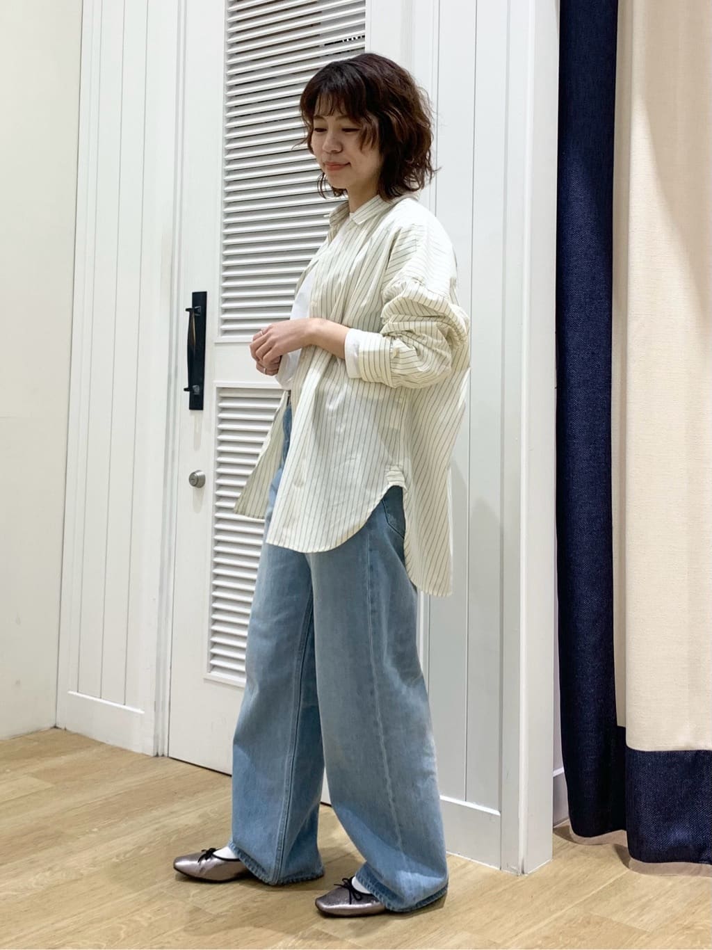 IMARIさんの「Dessin｜【洗える】バックボタンオーバーシャツ」を使ったコーディネート