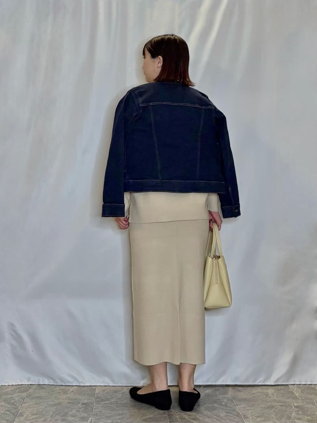 ネリさんの「SHOO･LA･RUE｜【SHOO・LA・RUE DENIM/S-LL/高レビュー】大人のための ノーカラーデニムジャケット」を使ったコーディネート