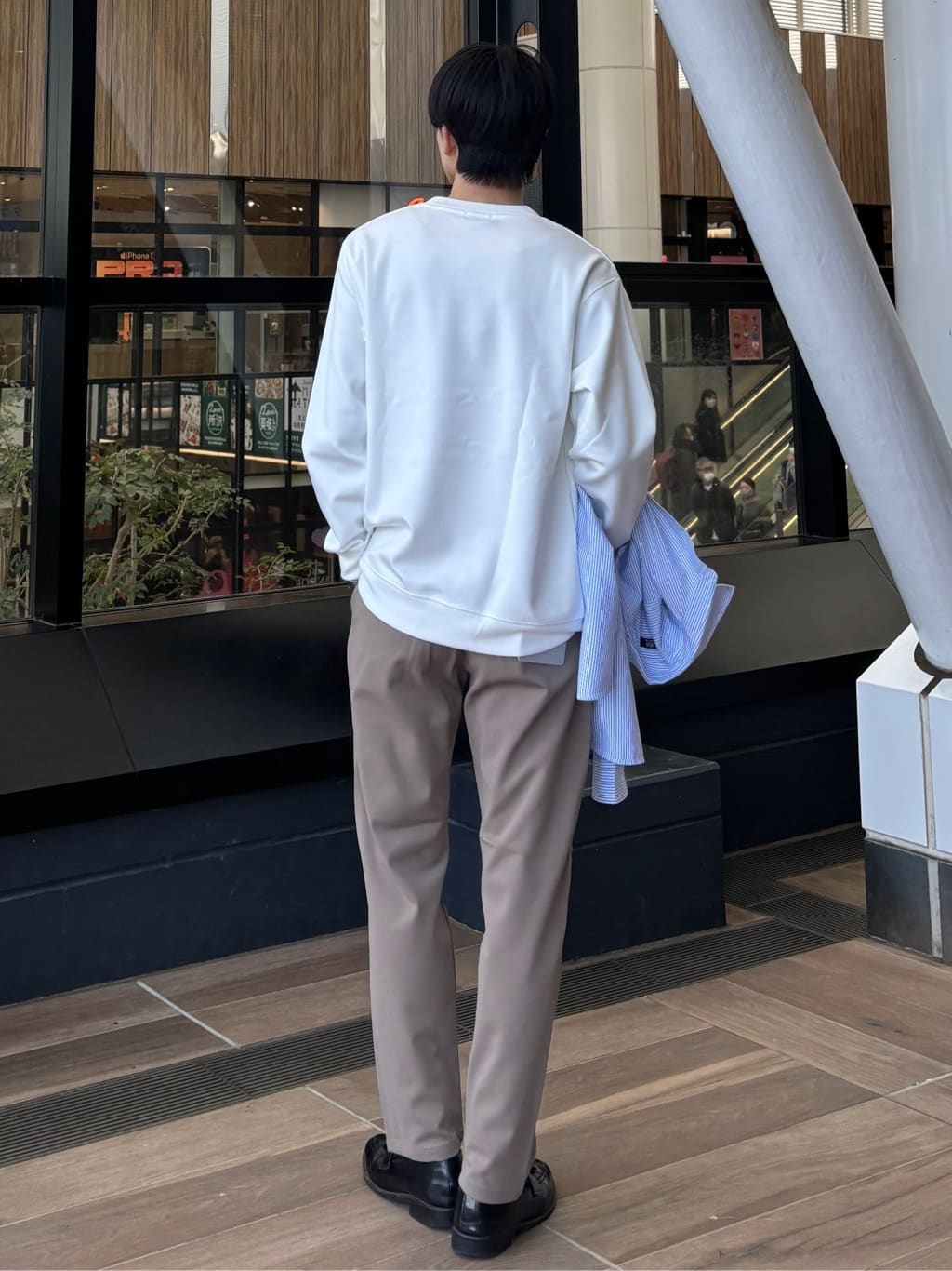 うらしーさんの「THE SHOP TK｜【POLO BCS 別注】 アソート長袖シャツ ストライプ／グレー／デニム」を使ったコーディネート