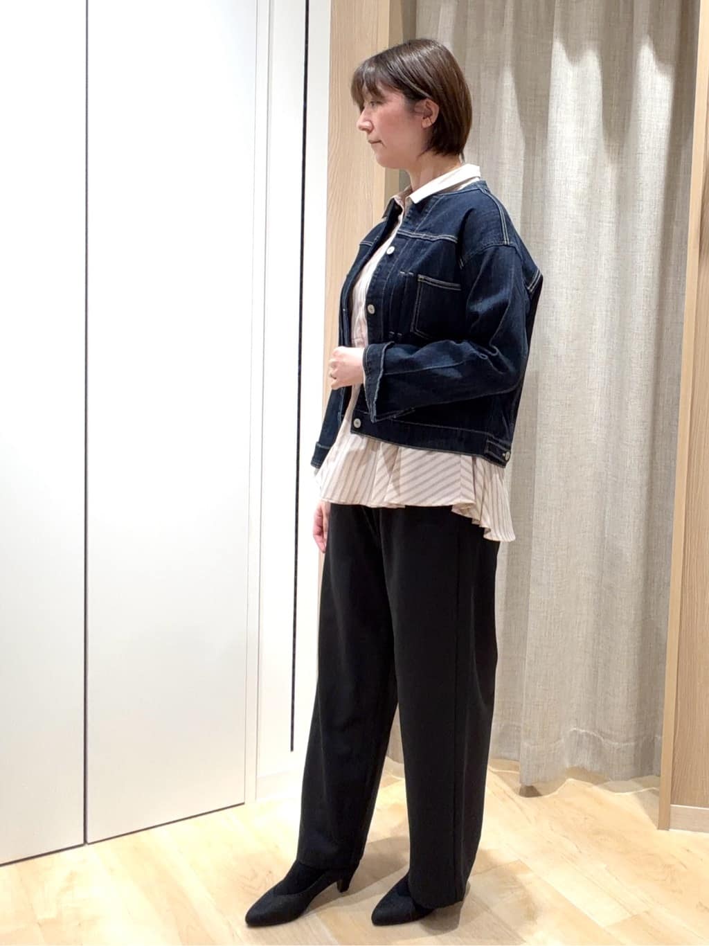 nanakoさんの「grove｜着心地軽やか、動きやすいストレッチデニムジャケット」を使ったコーディネート