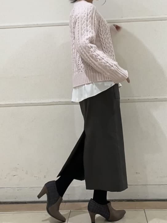 watanabeさんの「UNTITLED｜【洗える】スポンディッシュ ケーブル柄ニット」を使ったコーディネート