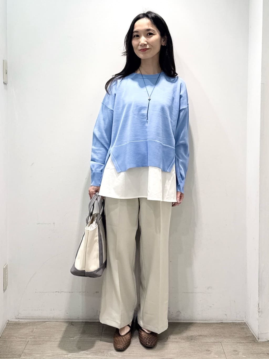 yuicciさんの「OPAQUE.CLIP｜美脚ストレッチイージーワイドパンツ【洗濯機OK】」を使ったコーディネート