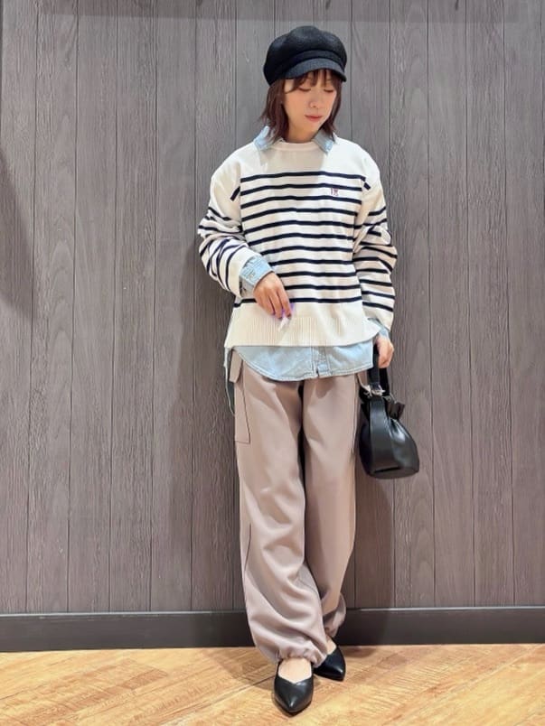 meiさんの「SHOO･LA･RUE｜楽にきちんと見られたい　大人カジュアルボーダーニット」を使ったコーディネート