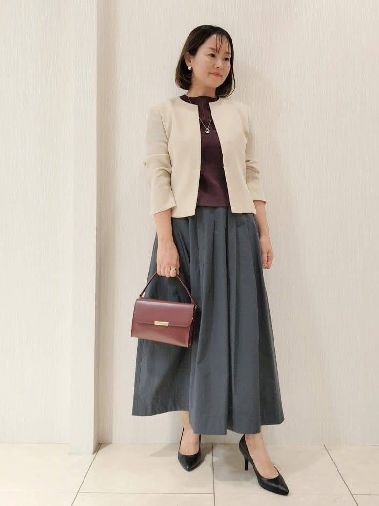naokoさんの「UNTITLED｜【短丈/日本製】カラミ風メッシュ ノーカラージャケット」を使ったコーディネート