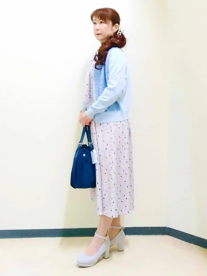 花さんの「Reflect｜【セレモニー／通勤／おでかけに◎】フラワープリントボウタイワンピース」を使ったコーディネート