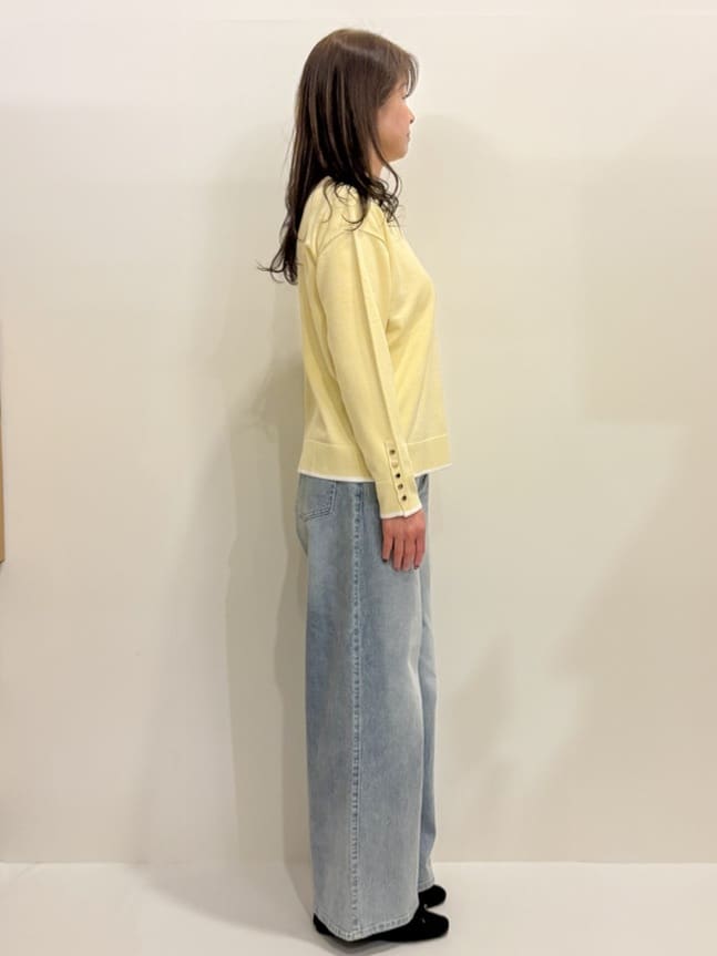 Satoさんの「OPAQUE.CLIP｜金ボタン使いリラクシーニット【洗濯機OK】」を使ったコーディネート