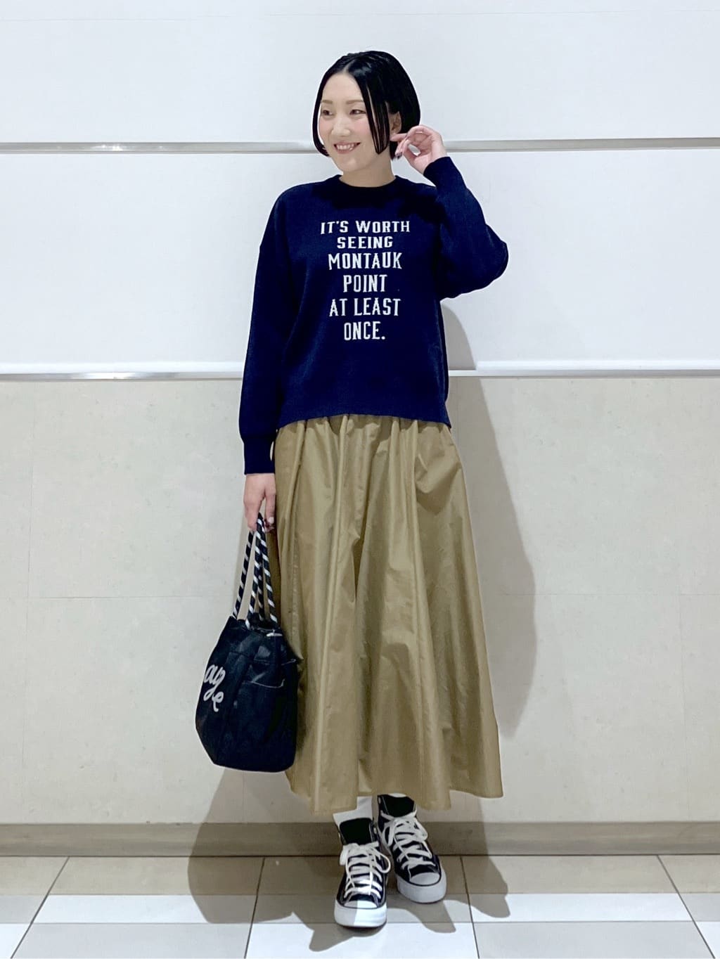 eriko さんの「Dessin｜【花粉ガード/撥水加工/洗える】クルーネックスプリングコート」を使ったコーディネート