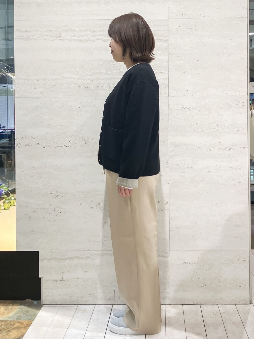 FUKAさんの「OPAQUE.CLIP｜スナップボタンニットカーディガン【洗濯機OK】」を使ったコーディネート