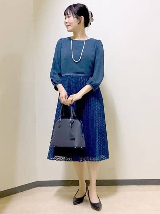  beni_gingerさんの「Reflect｜【SS-4Lサイズ】シフォン&times;幾何柄レースプリーツワンピース」を使ったコーディネート
